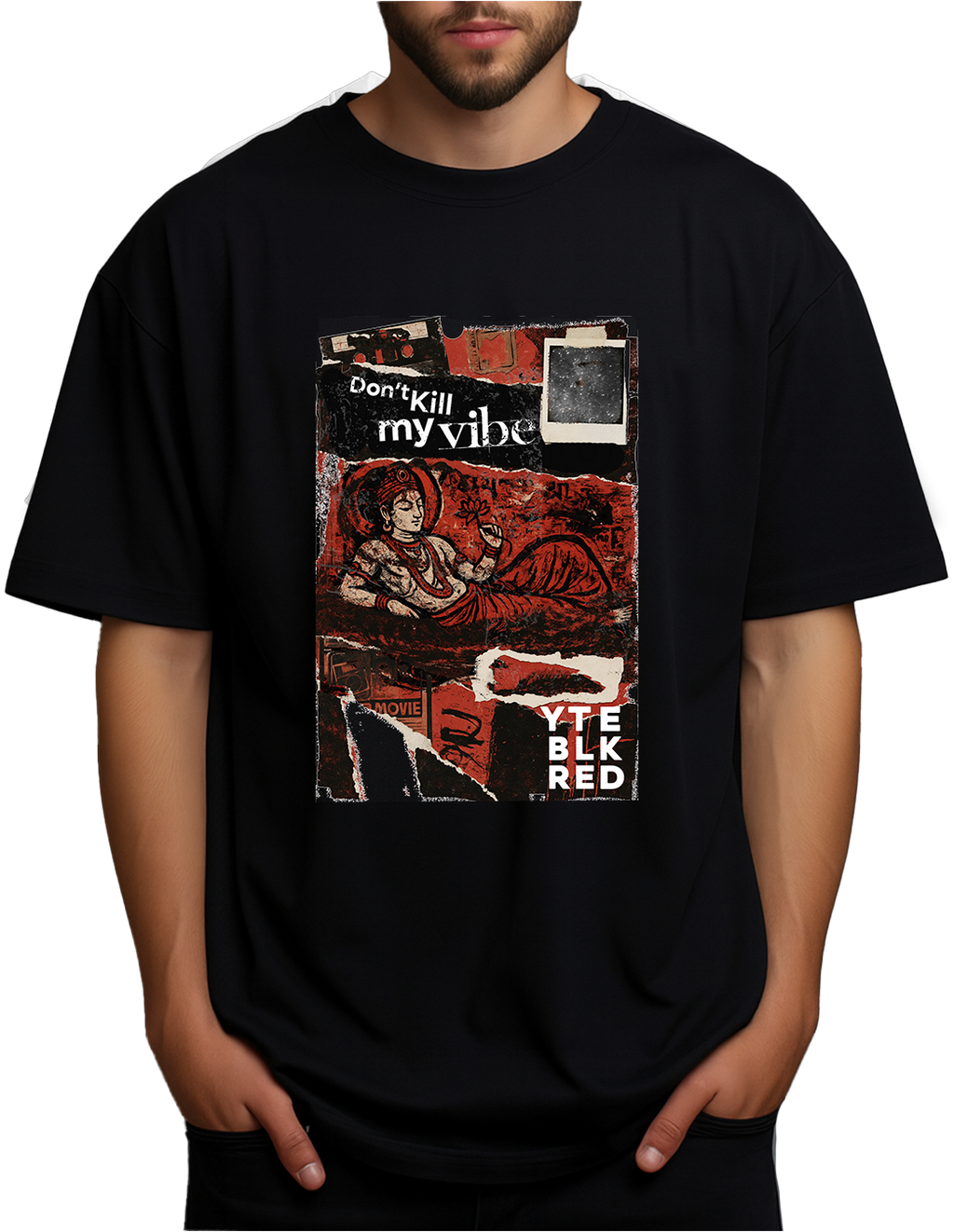 Don't Kill My Vibe - 45 BLK - Unisex Oversized Tee