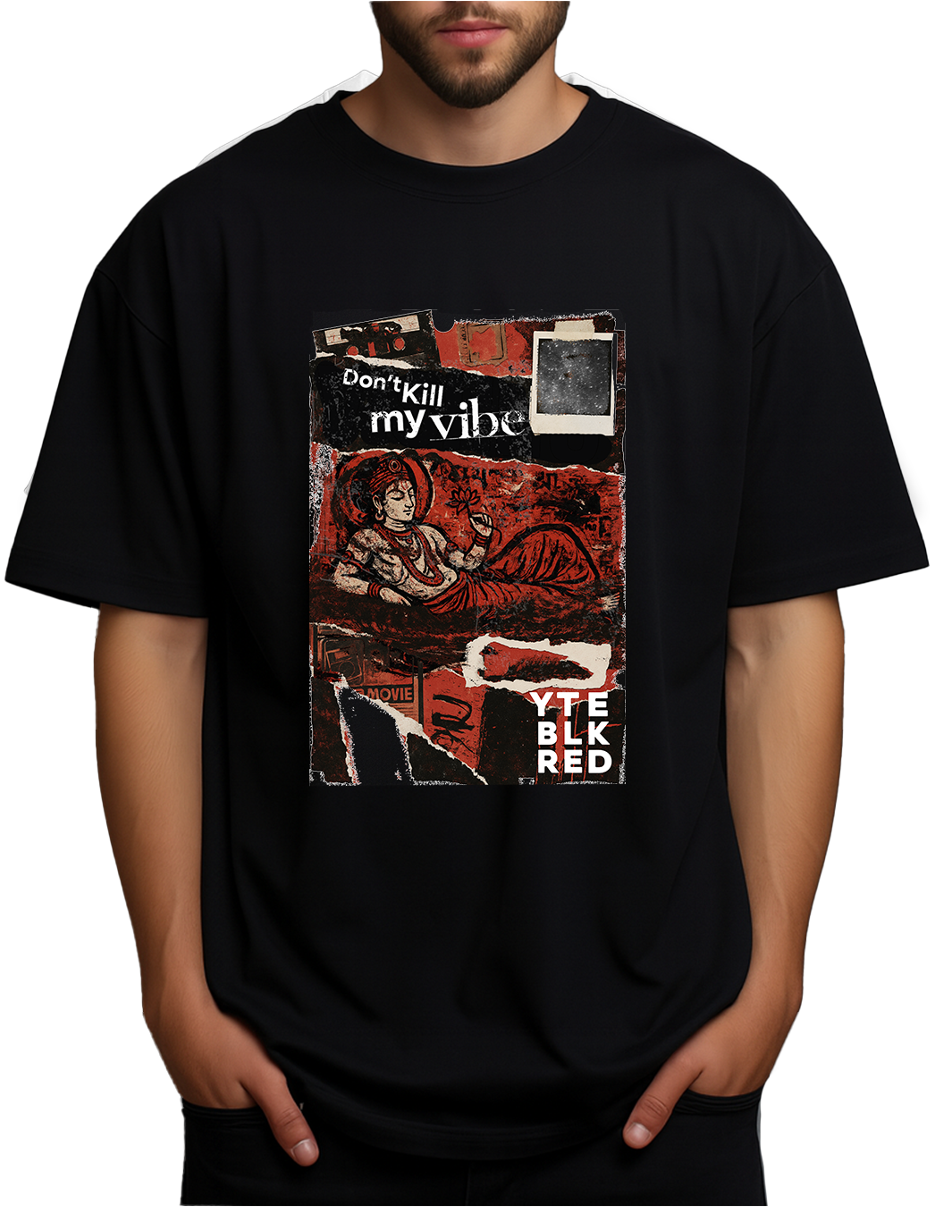 Don't Kill My Vibe - 45 BLK - Unisex Oversized Tee