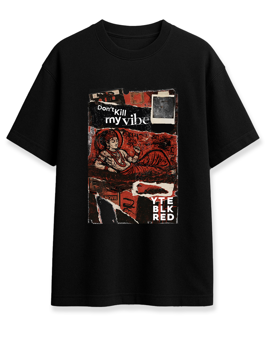 Don't Kill My Vibe - 45 BLK - Unisex Oversized Tee