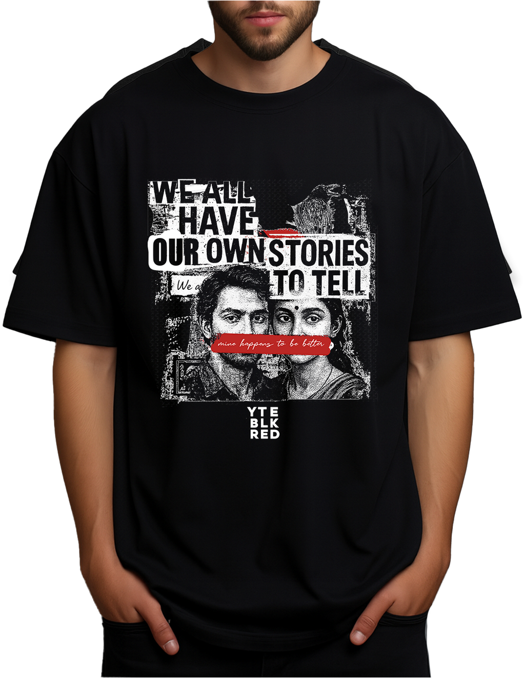 Our own story - 47 BLK - Unisex Oversized Tee