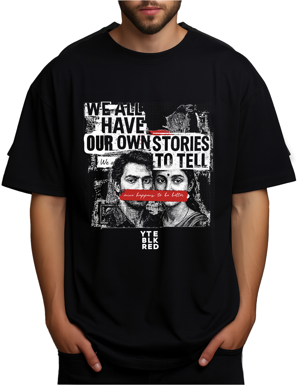 Our own story - 47 BLK - Unisex Oversized Tee