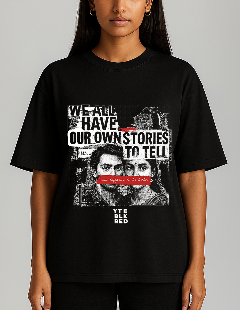 Our own story - 47 BLK - Unisex Oversized Tee